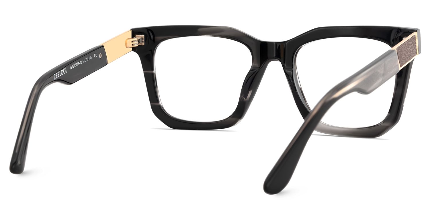 Nichole Square Black Frame Eyeglasses for Men | ZEELOOL UK5