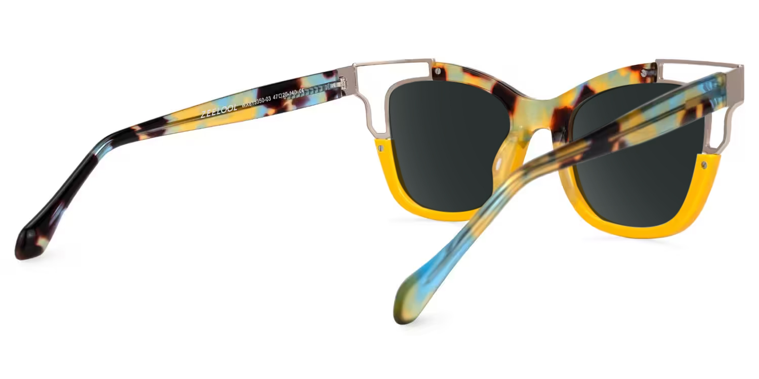 Rhoden Yellow Cateye Frame Sunglasses | ZEELOOL UK3