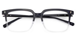 Delaine Rectangle Black Clear Glasses3