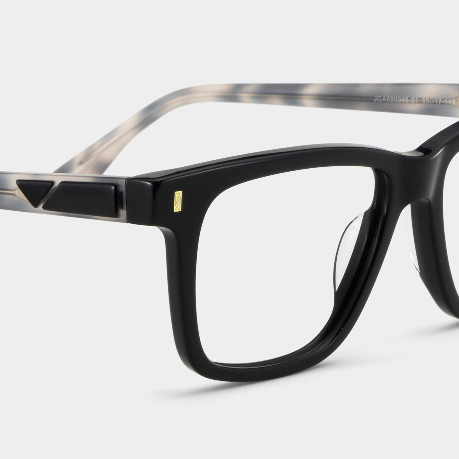 Travis Rectangle Black Glasses4