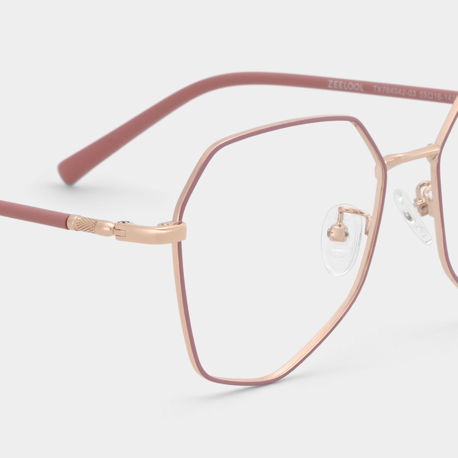 Bivins Geometric Pink Glasses | ZEELOOL UK6