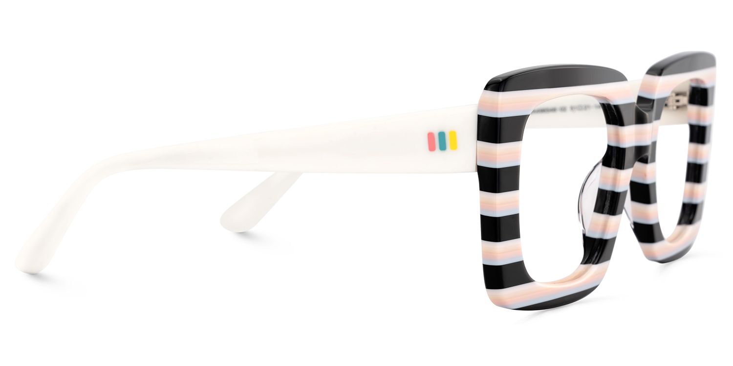 Dianna Rainbow Rectangle Thick Frame Glasses | ZEELOOL UK4