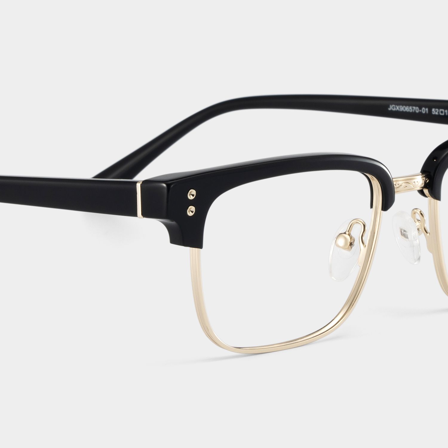 Ryan black and gold browline Frame glasses Online | ZEELOOL5