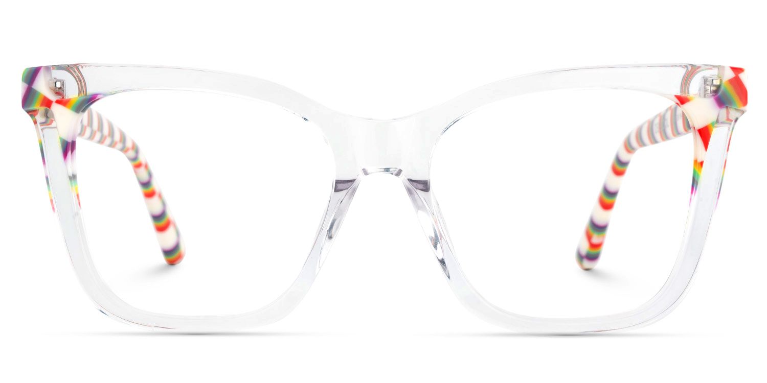 Square Clear Acetate Frame Eyeglasses | ZEELOOL UK1