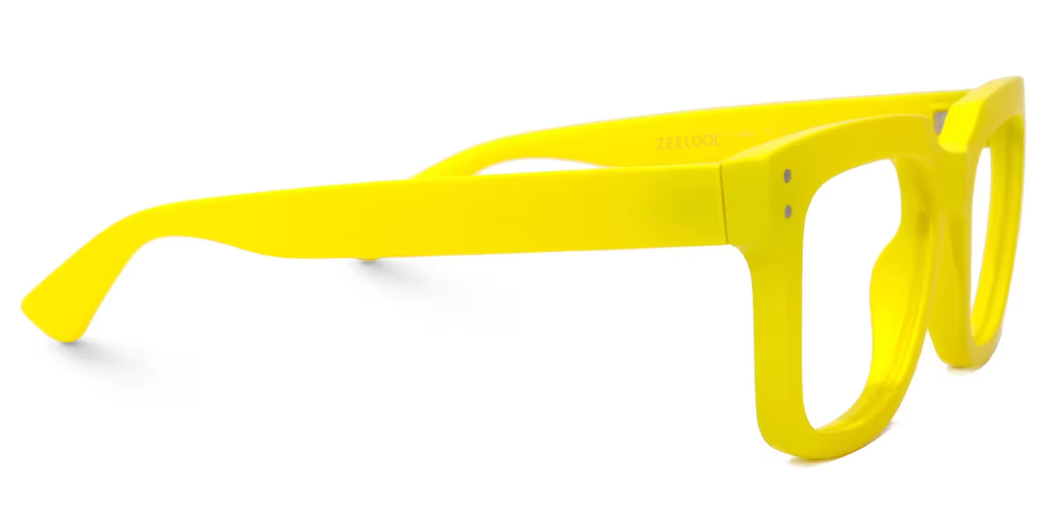 Liizbeett Square Yellow Frame Glasses | ZEELOOL UK4