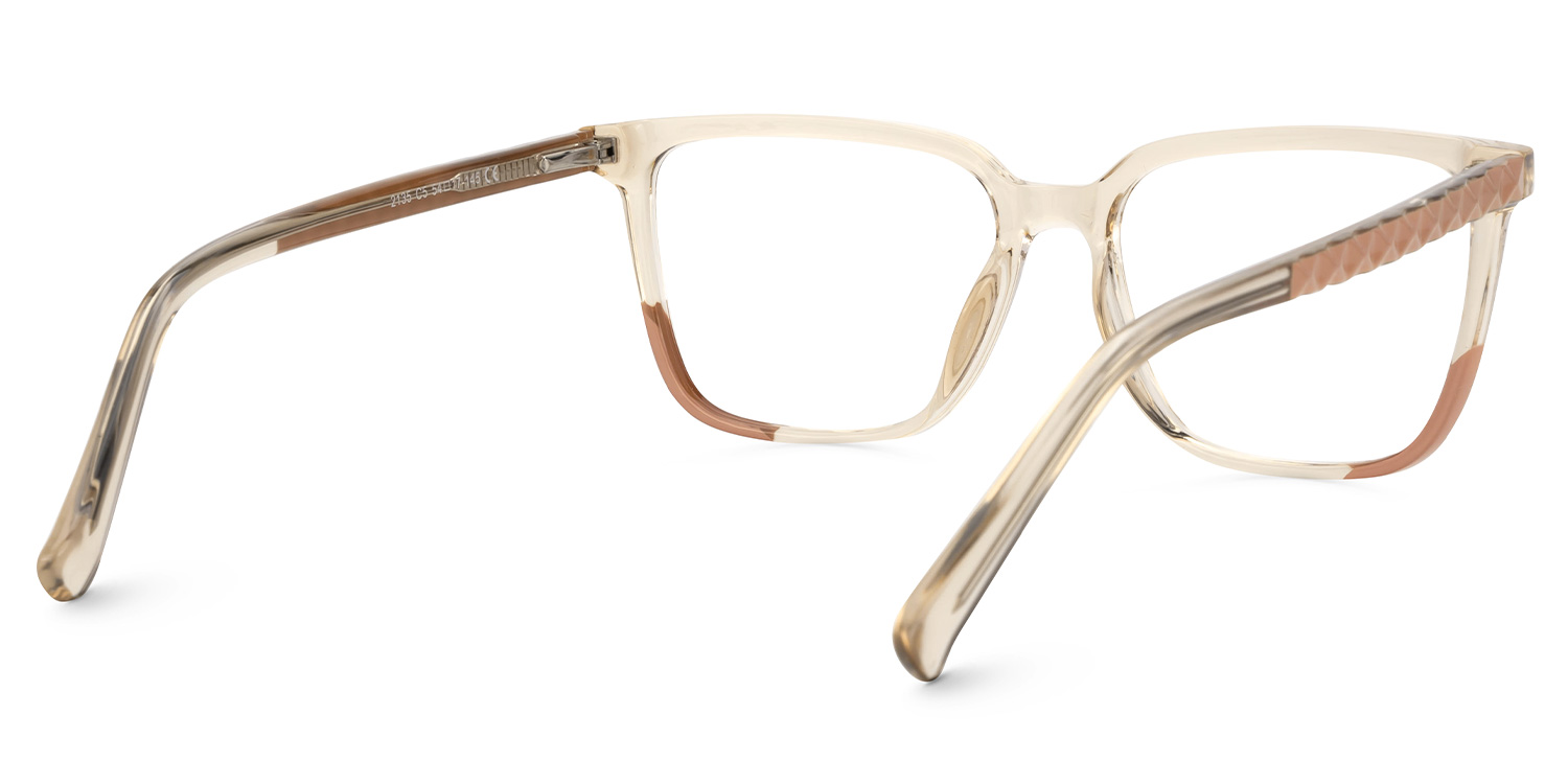 Krissy Champagne Eyeglasses in Square Full-Frame  | ZEELOOL UK3