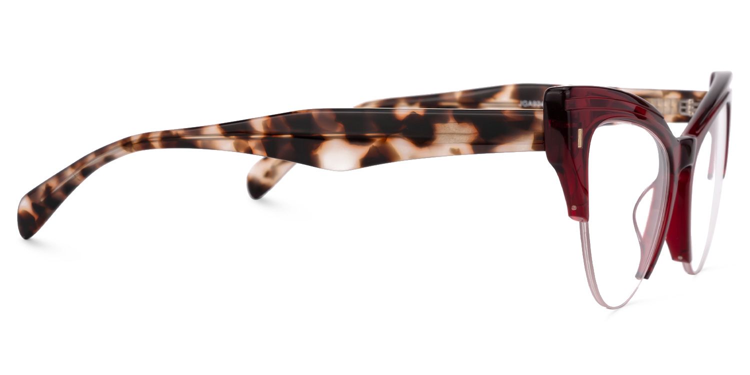 Castealia Red Eyeglasses with Cateye Shape | ZEELOOL UK2