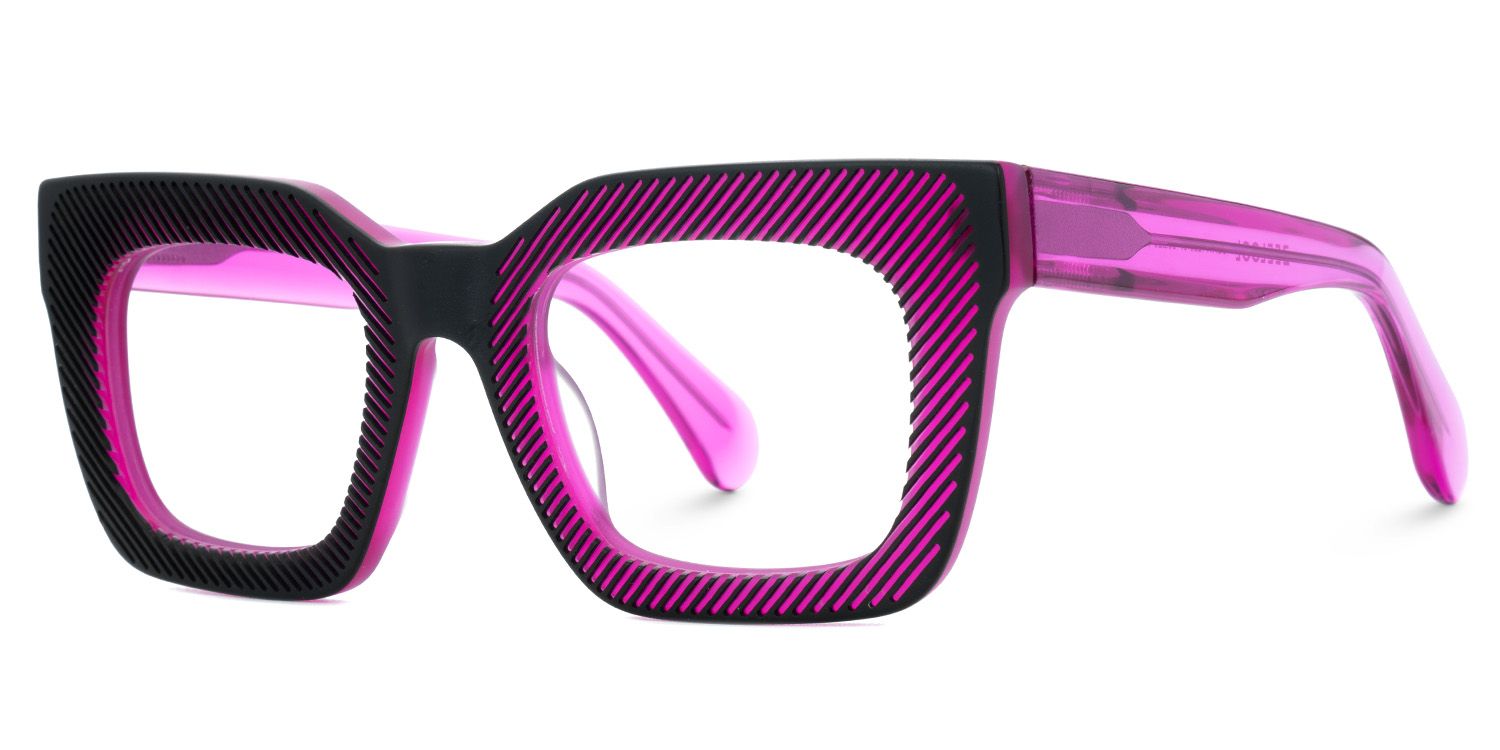 Thick Square Eyeglasses With Purple Color | ZEELOOL UK2