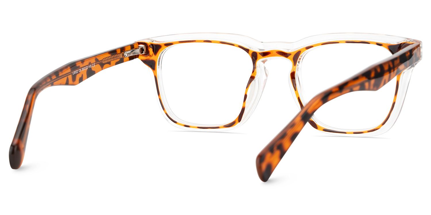 Tr90 Eyeglasses Frames With Rectangle Shape and Tortoise Color5