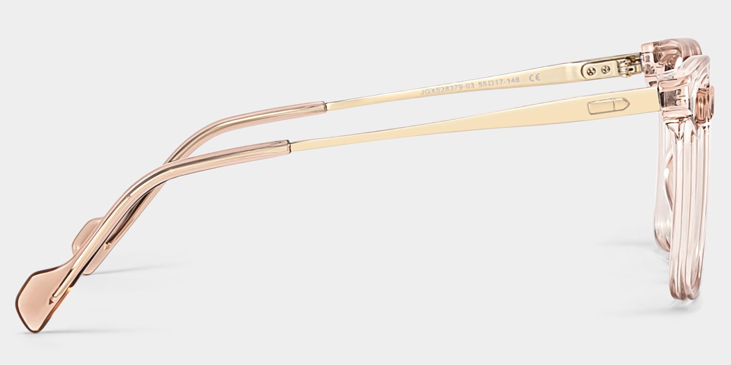 Thin Beige Frame Glasses With Square Shape4