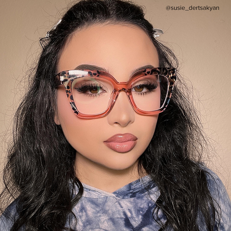 Malcolm Square Pink Leopard Glasses6