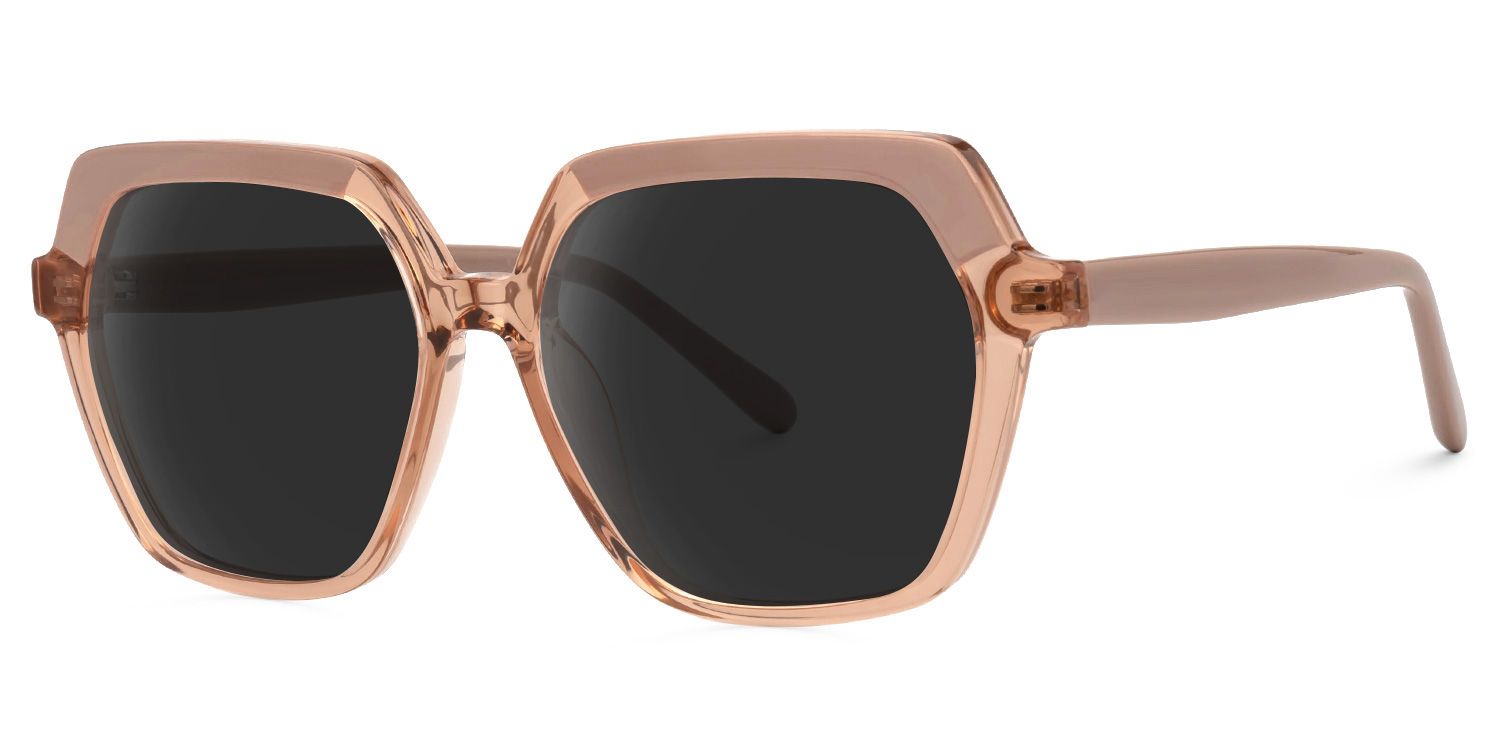 Norah Geometric Beige Sunglasses | ZEELOOL UK1