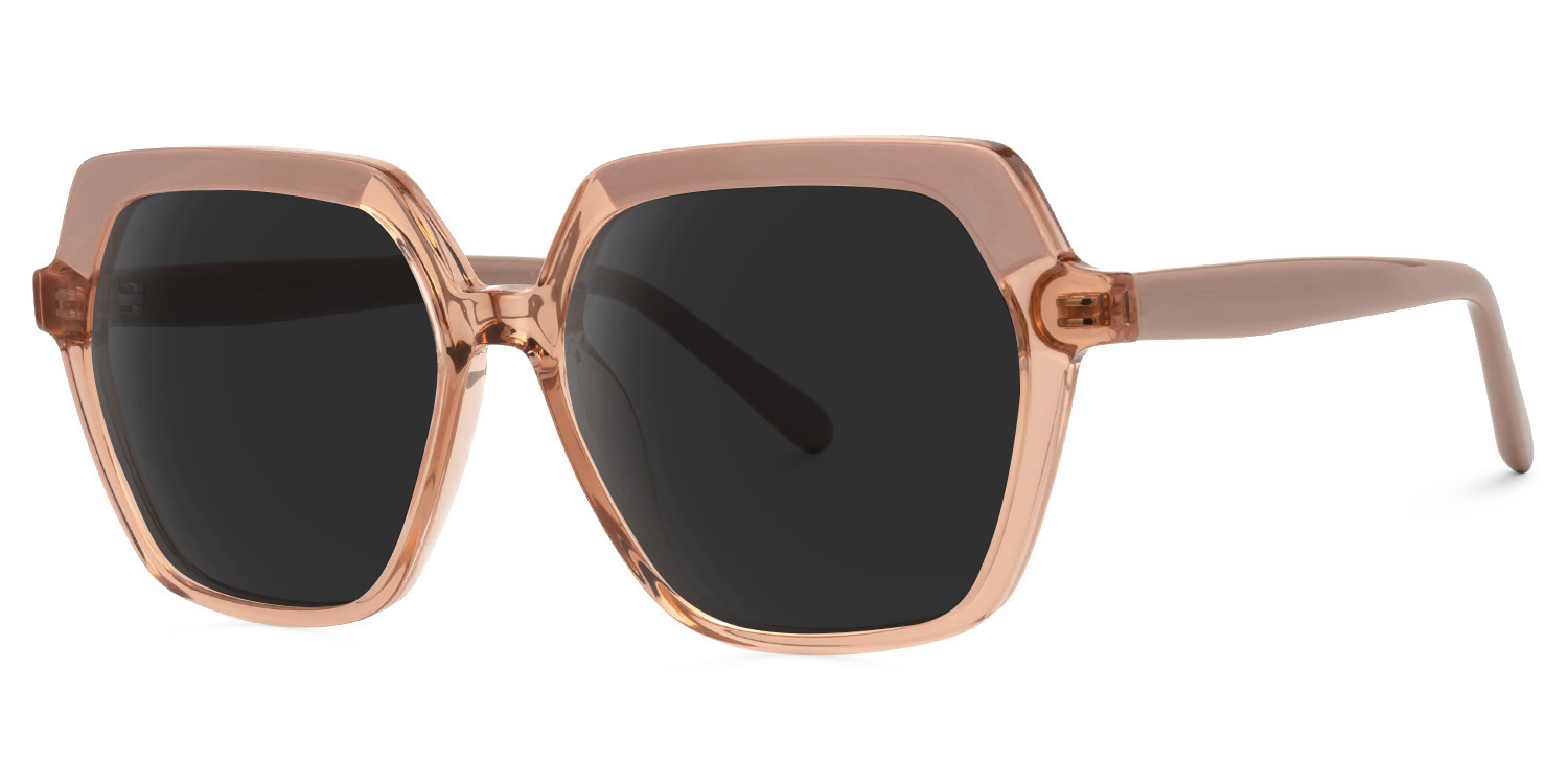 ZEELOOL Norah Geometric Champagne Sunglasses