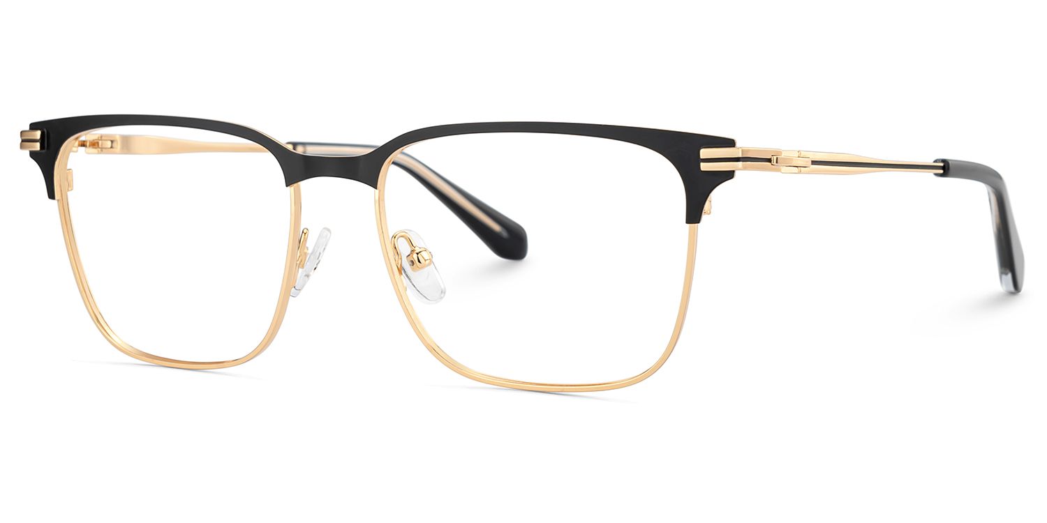 Marshall Gold Rectangle Prescription Glasses | ZEELOOL UK2