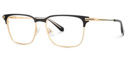 Marshall Rectangle Black Gold Glasses2