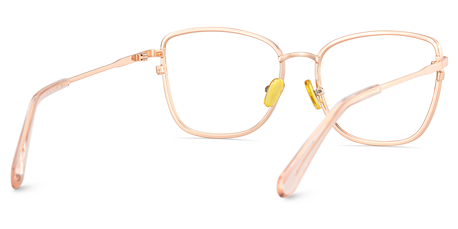 Ronan Rectangle Rose Gold Glasses4