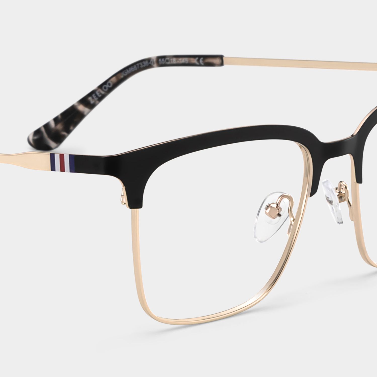 Cleo Black Gold Frame Glasses with Browline Frame Online | ZEELOOL UK5