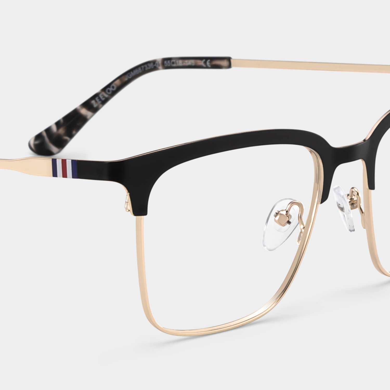Cleo Black Gold Frame Glasses with Browline Frame Online | ZEELOOL UK5