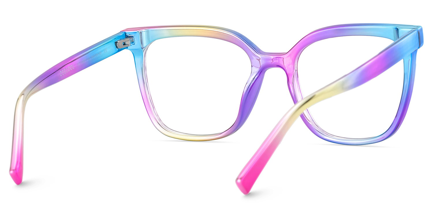 Leo Iridescent Square Prescription Glasses | Zeelool4