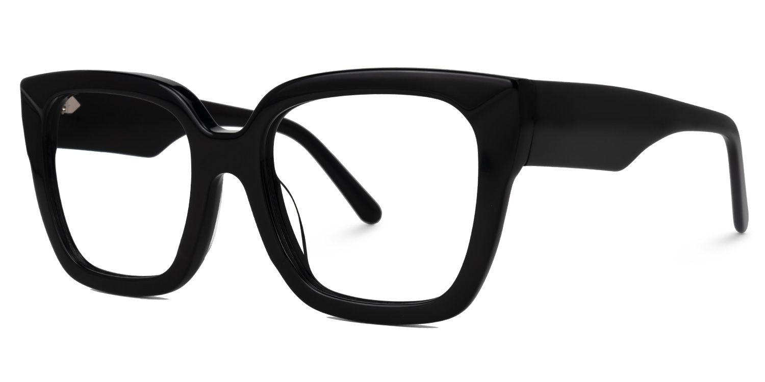 Rainna Square Black Glasses2