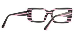 Gleam Rectangle Black Pink Glasses5