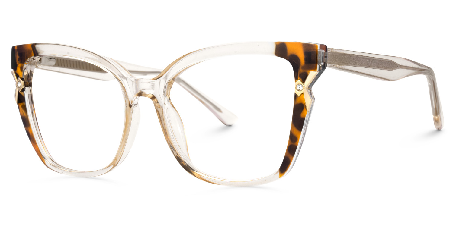 Champagne Cat eye Glasses for Oval Face | ZEELOOL UK2