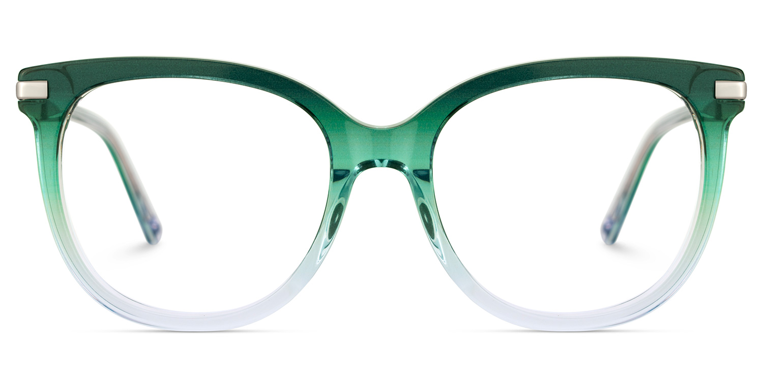 Mailyn Round Green Crystal Glasses