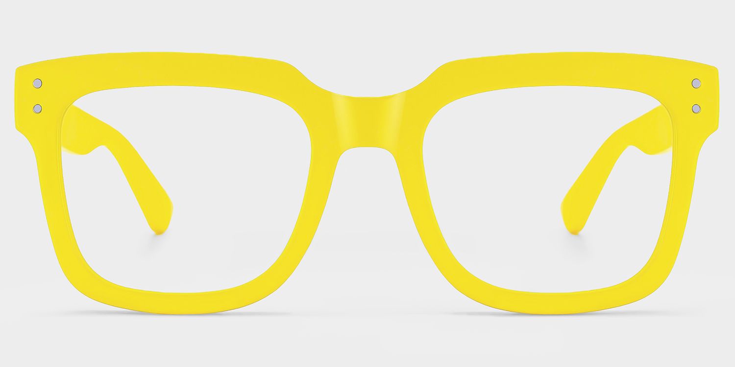 Liizbeett Square Yellow Frame Glasses | Zeelool Optical2