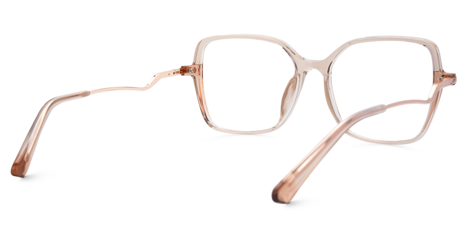 Rendon Champagne Square Prescription Glasses | ZEELOOL UK3
