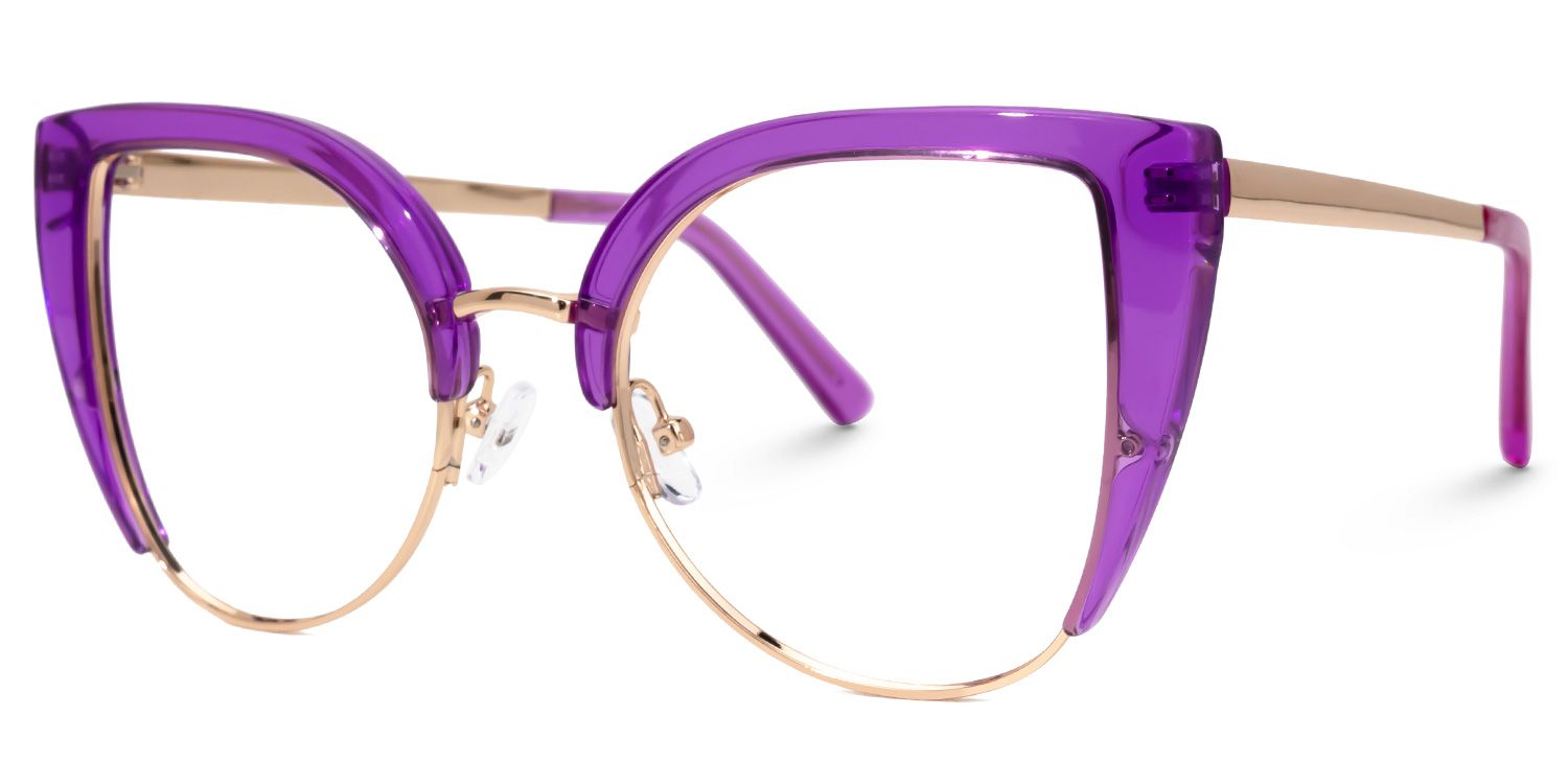 Brewer Cateye Purple Eyeglasses with Translucent Frame1