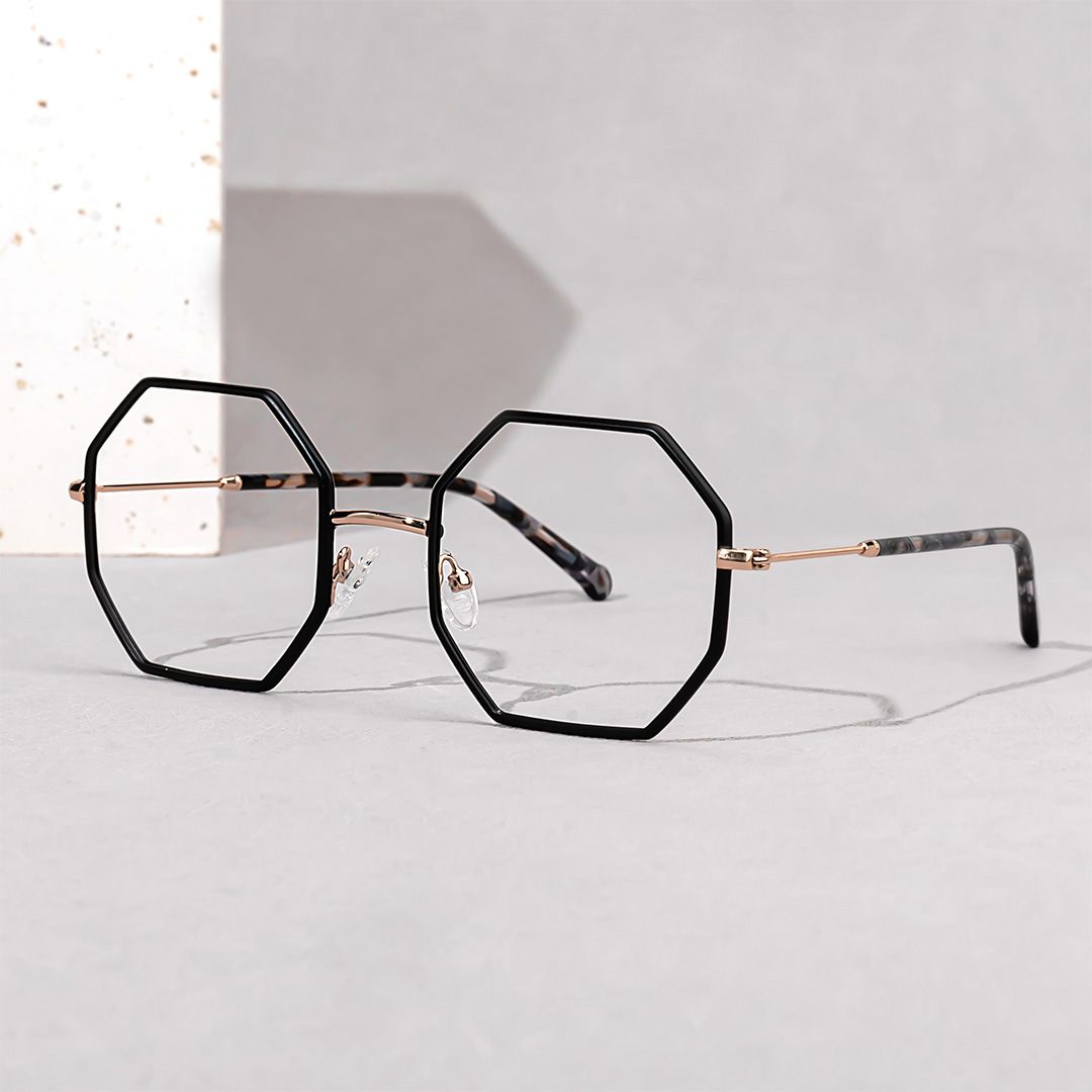 Geometric Griffith Black Frame Glasses for Sale | Zeelool0