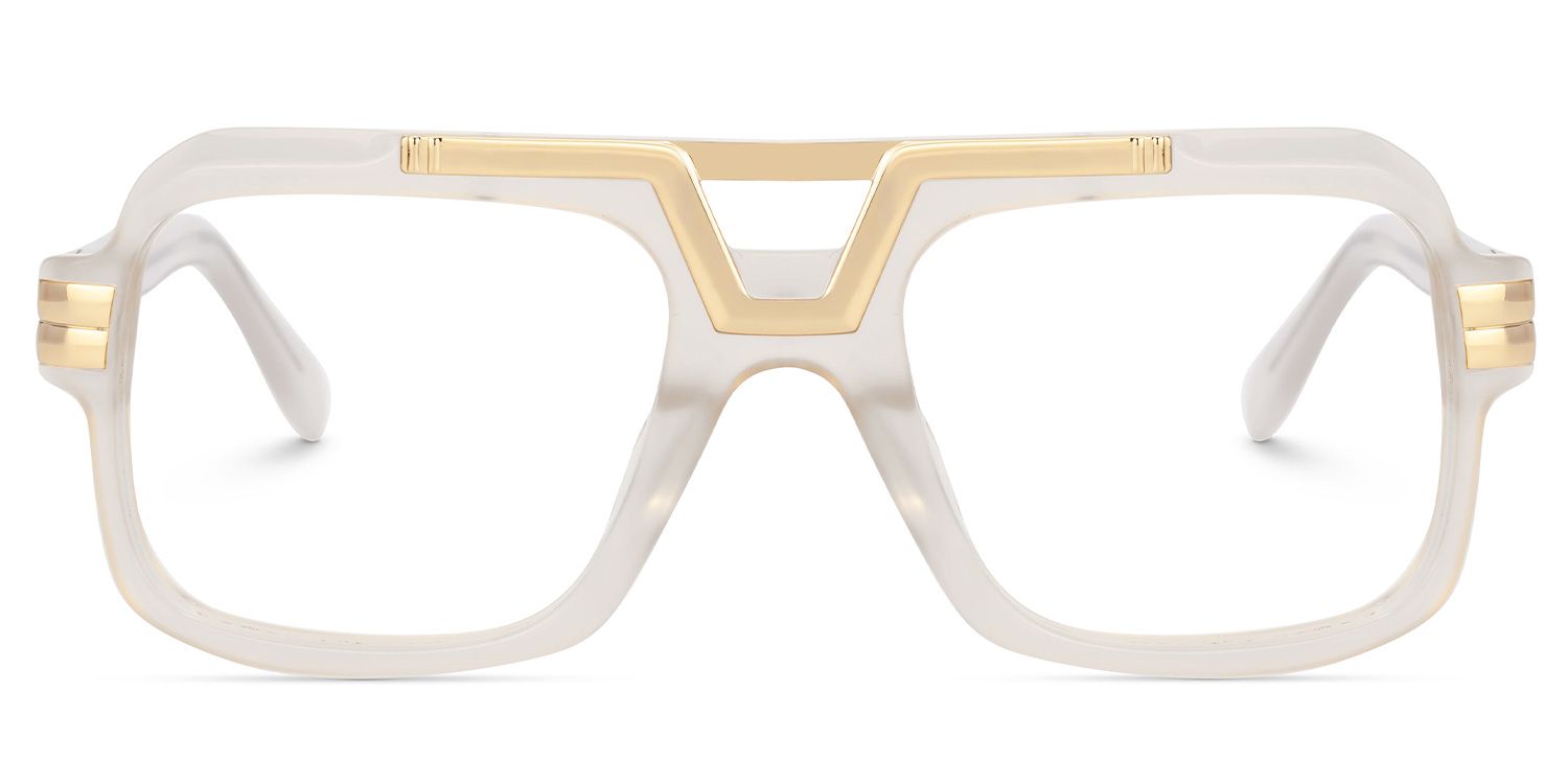 Croswell Acetate Aviator White Frame Glasses | ZEELOOL UK0