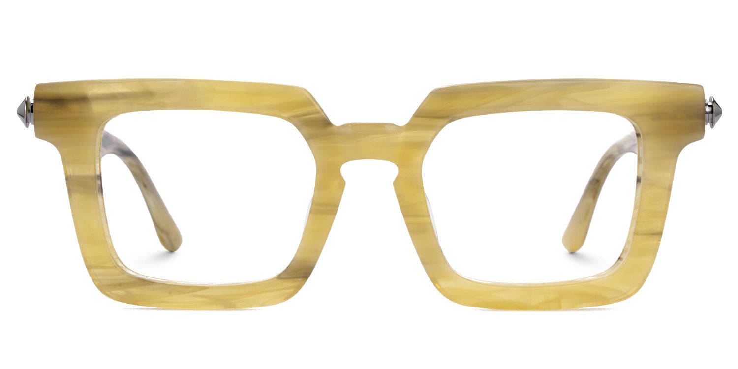 Ruthann Eco Acetate Mustard Yellow Glasses Frames Men's | ZEELOOL UK1