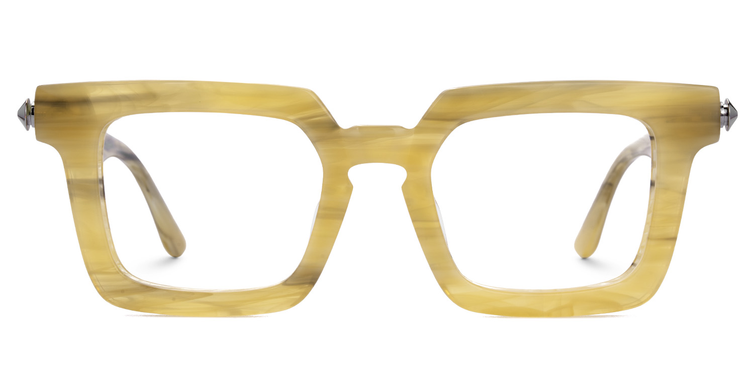 Ruthann Eco Acetate Mustard Yellow Glasses Frames Men's | ZEELOOL UK1
