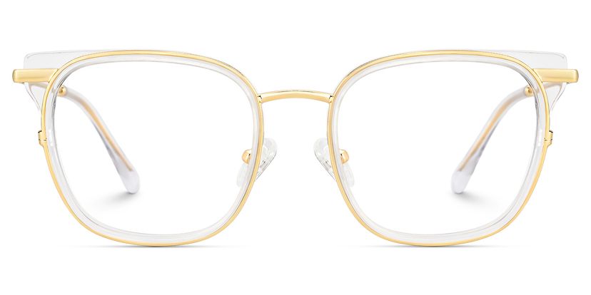 Cameron Square Clear Gold Glasses