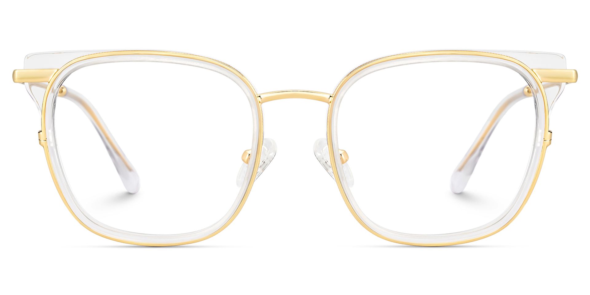 Cameron Eyeglasses in Square Clear-gold Frame | Zeelool1
