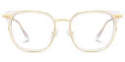 Cameron Square Clear Gold Glasses1