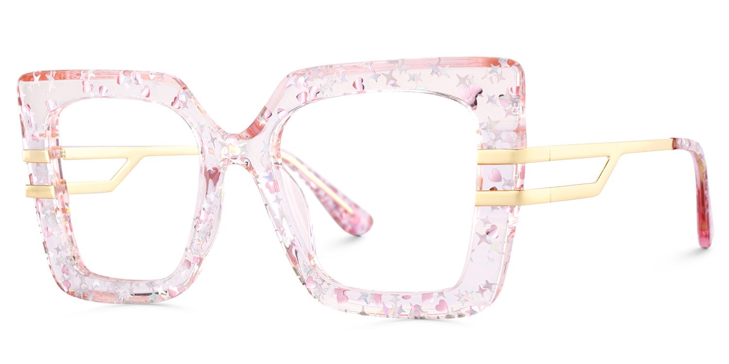 Thick Square Frame Glasses With Shiny Star2