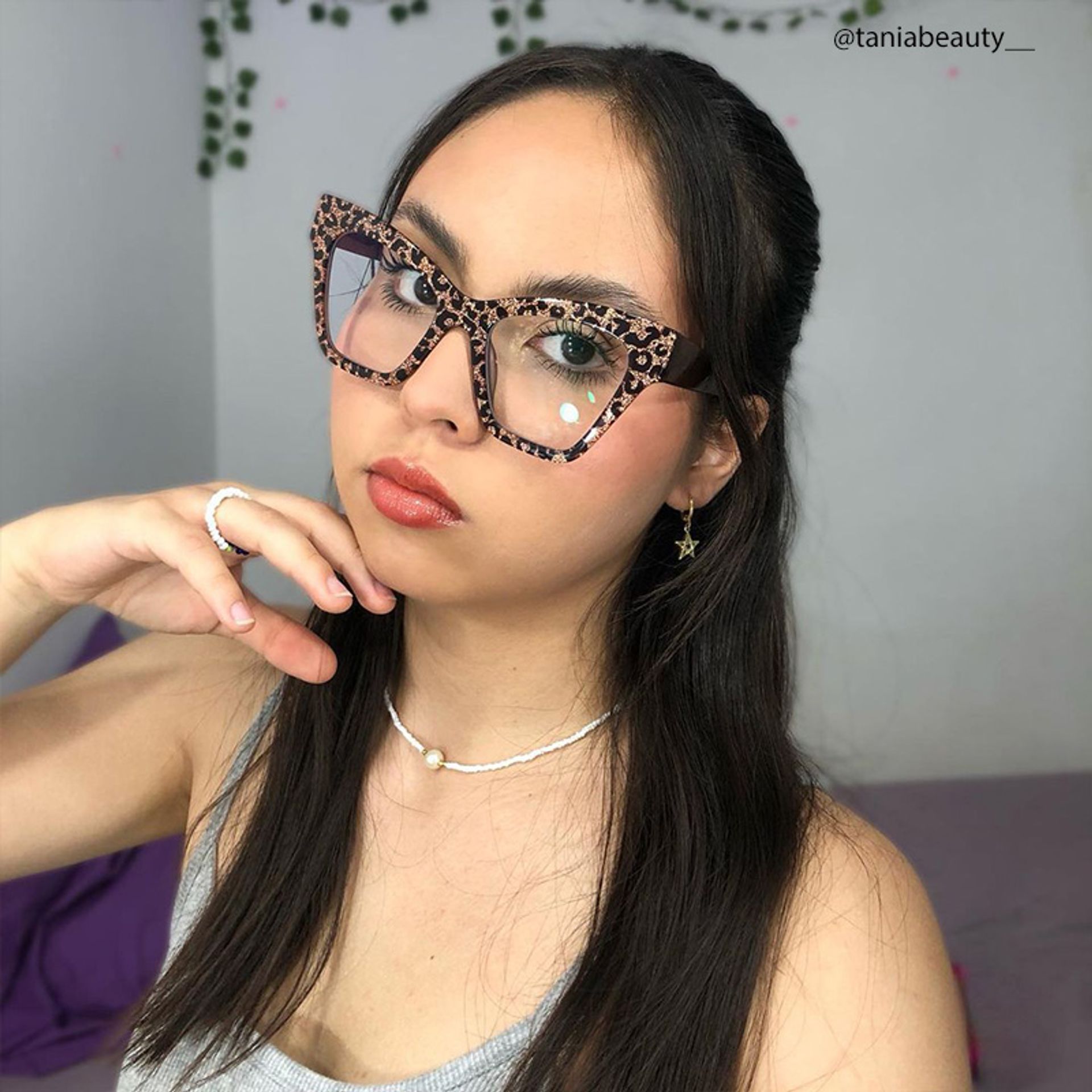 Designer Ansyah Cat Eye Leopard Print Frame Glasses8