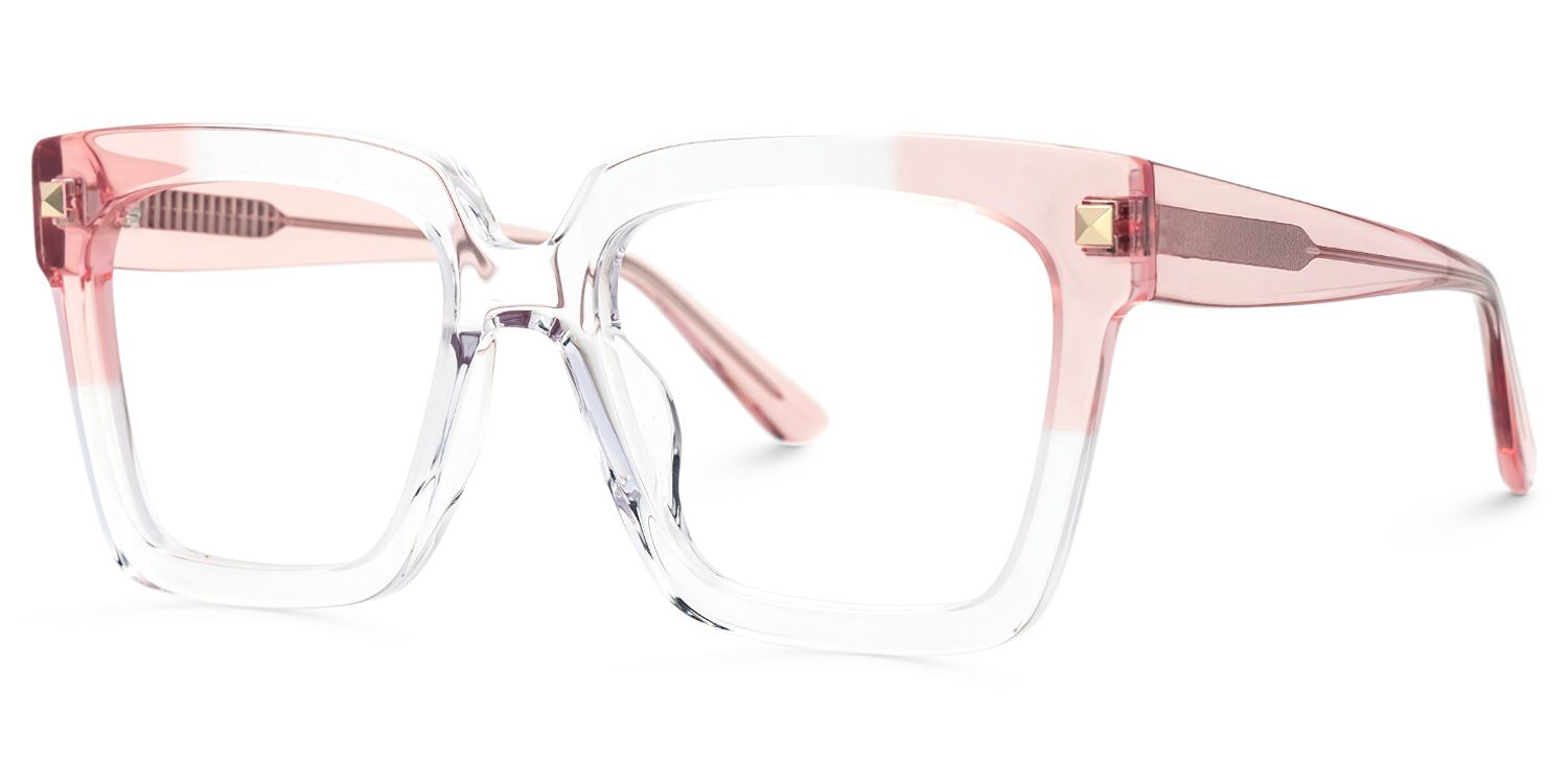 Glendalis Square Clear Frame with Pink Arms for Women | ZEELOOL UK1