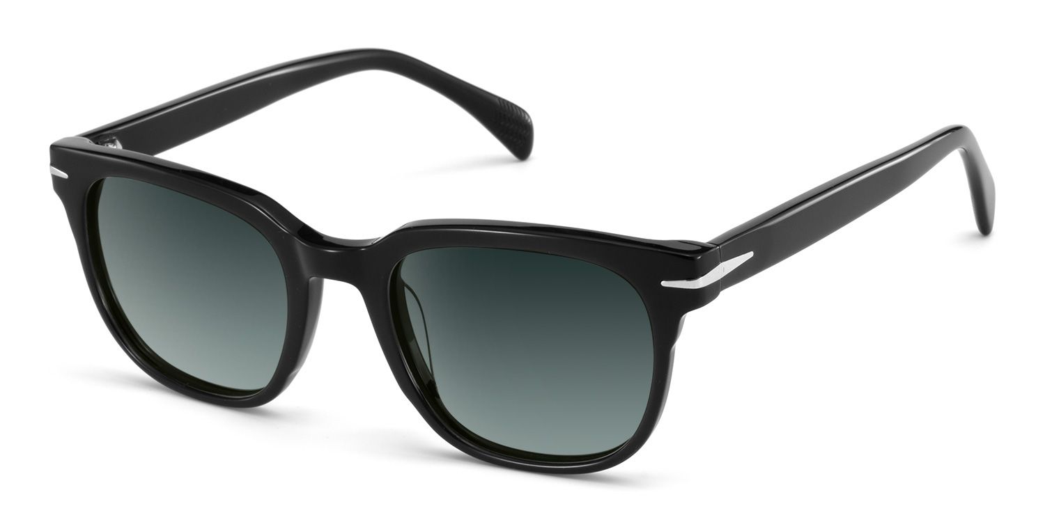 Rocco Rectangle Black Sunglasses for Women & Men | ZEELOOL UK2