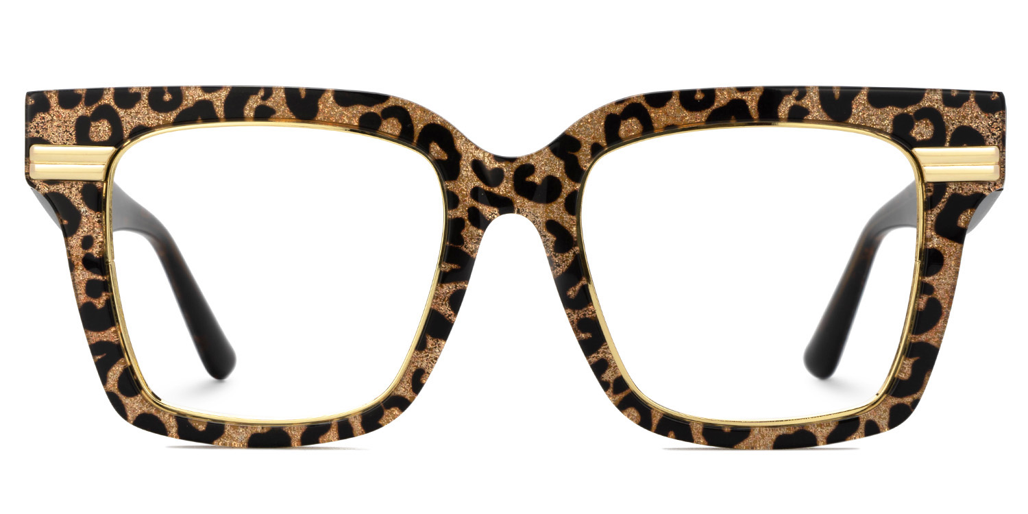 Taylor Square Gold Leopard Glasses2
