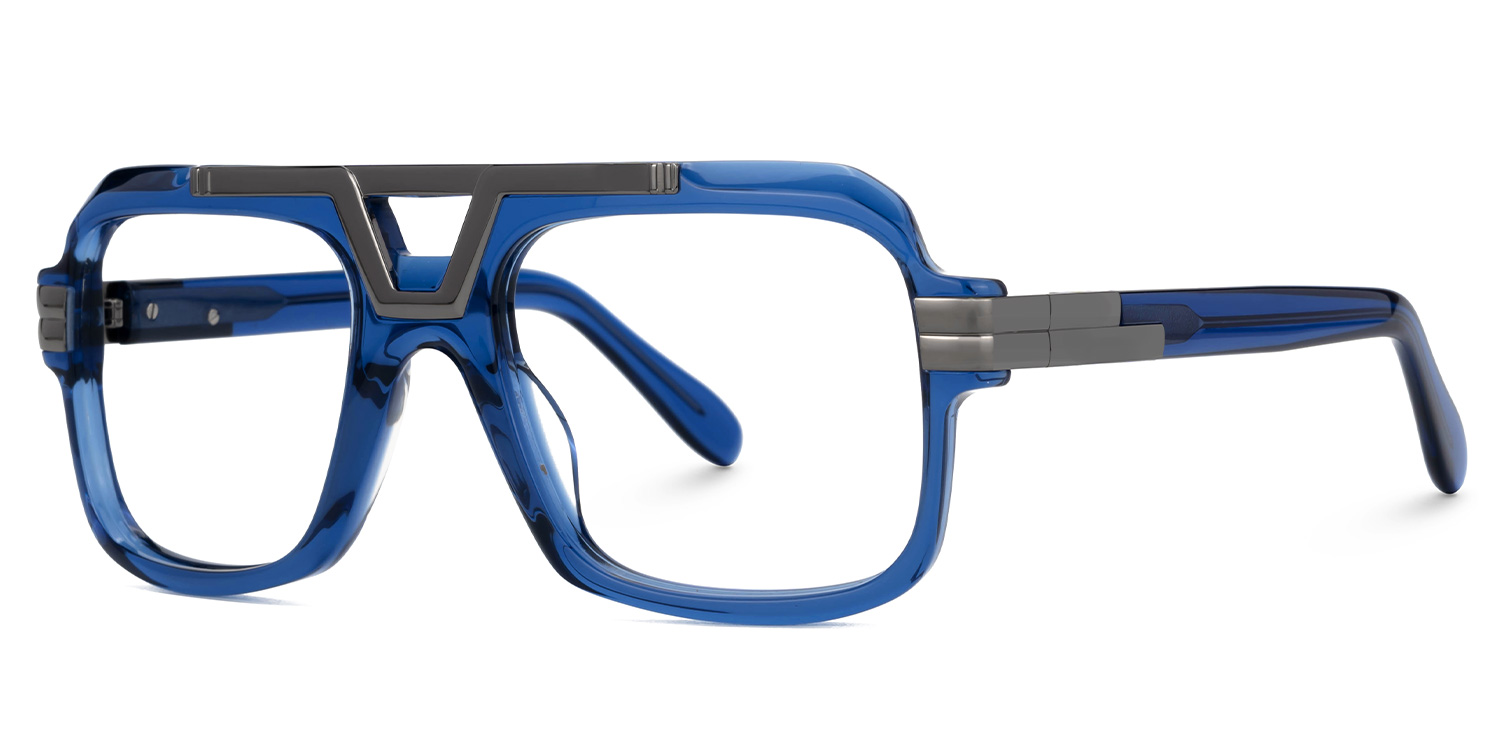 Croswell Acetate Aviator Blue Frame Glasses | ZEELOOL UK1