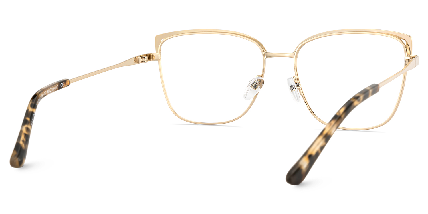 Square Metal Glasses With Pink and Tortoise Color5