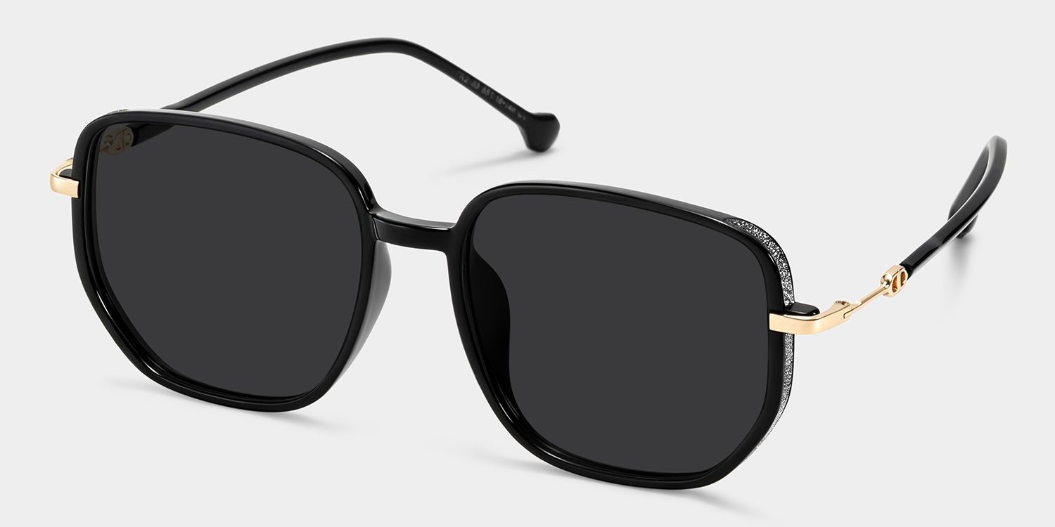 Joana Geometric Black Full Rim Sunglasses | ZEELOOL UK2