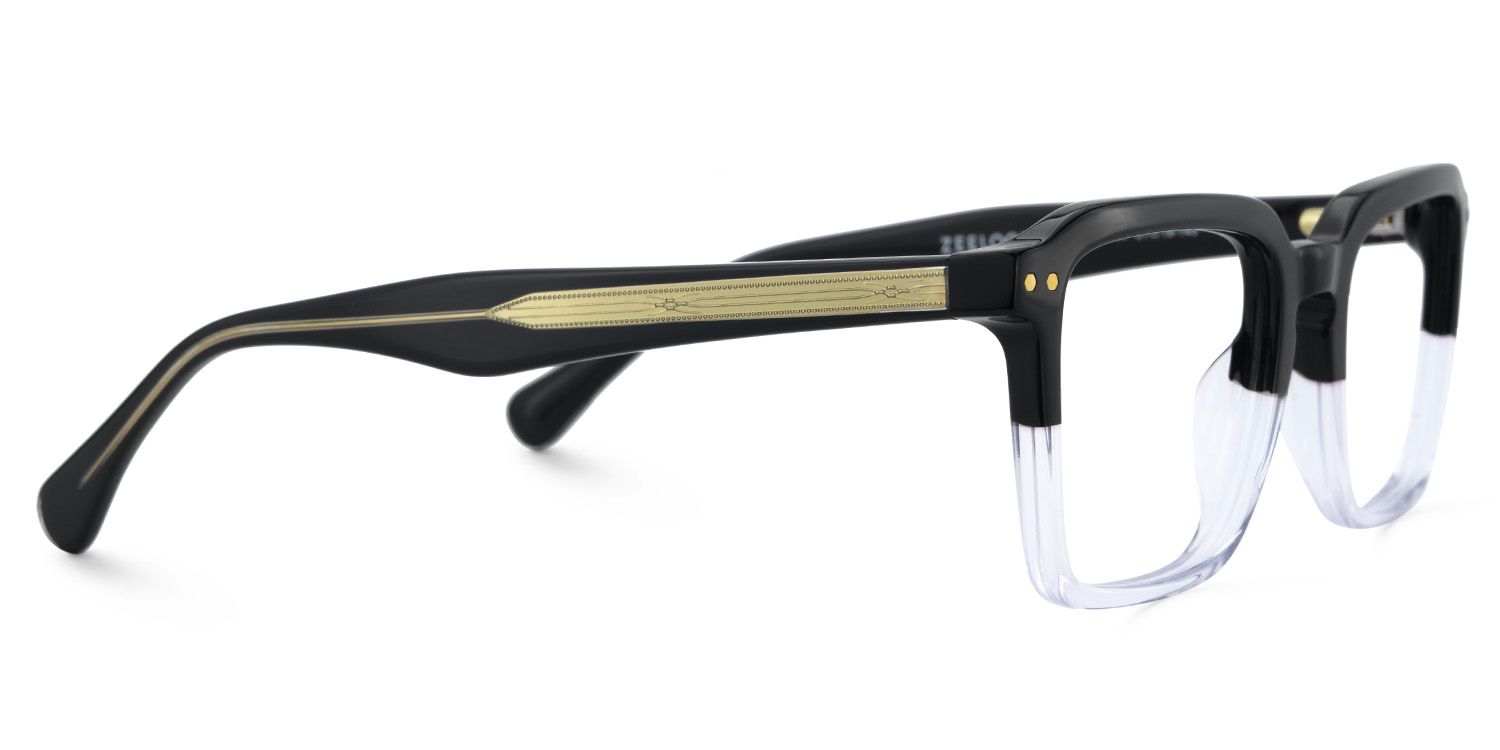 Vickerie Thin Black Clear Glasses in Square Design | ZEELOOL UK4