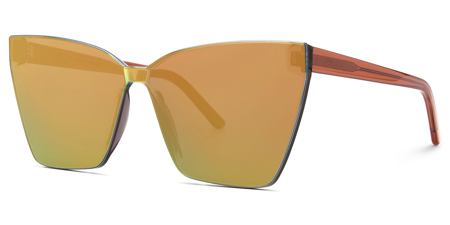 Liliane Orange Frame Sunglasses with Square Style | ZEELOOL UK1