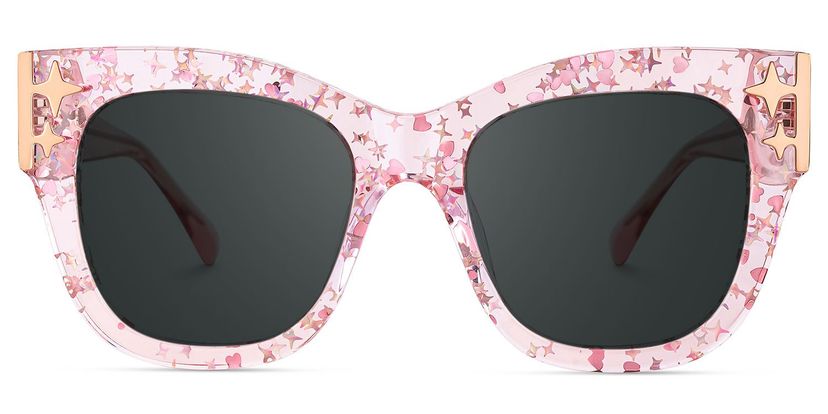 Minfia Square Pink Glasses