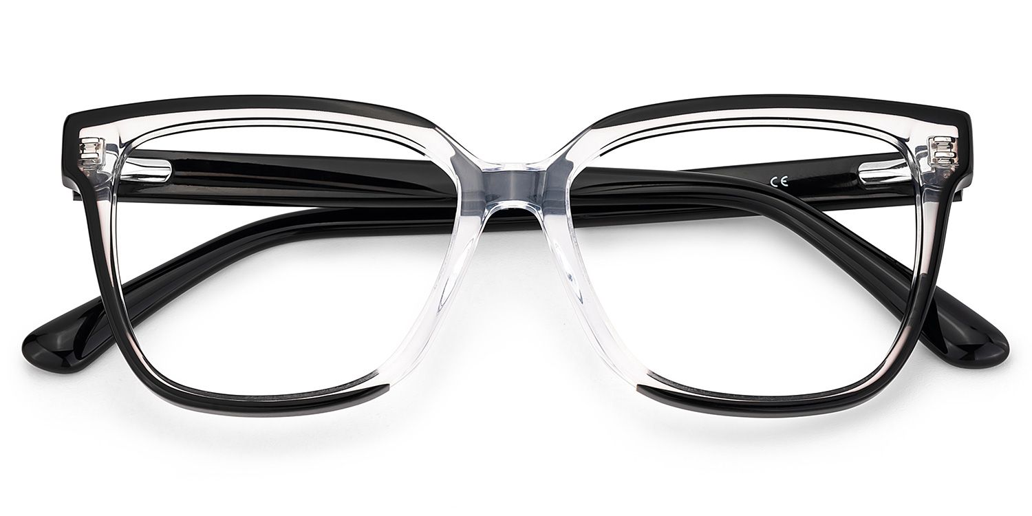 Benguie Black Clear Square Shape Eyeglasses | ZEELOOL UK2