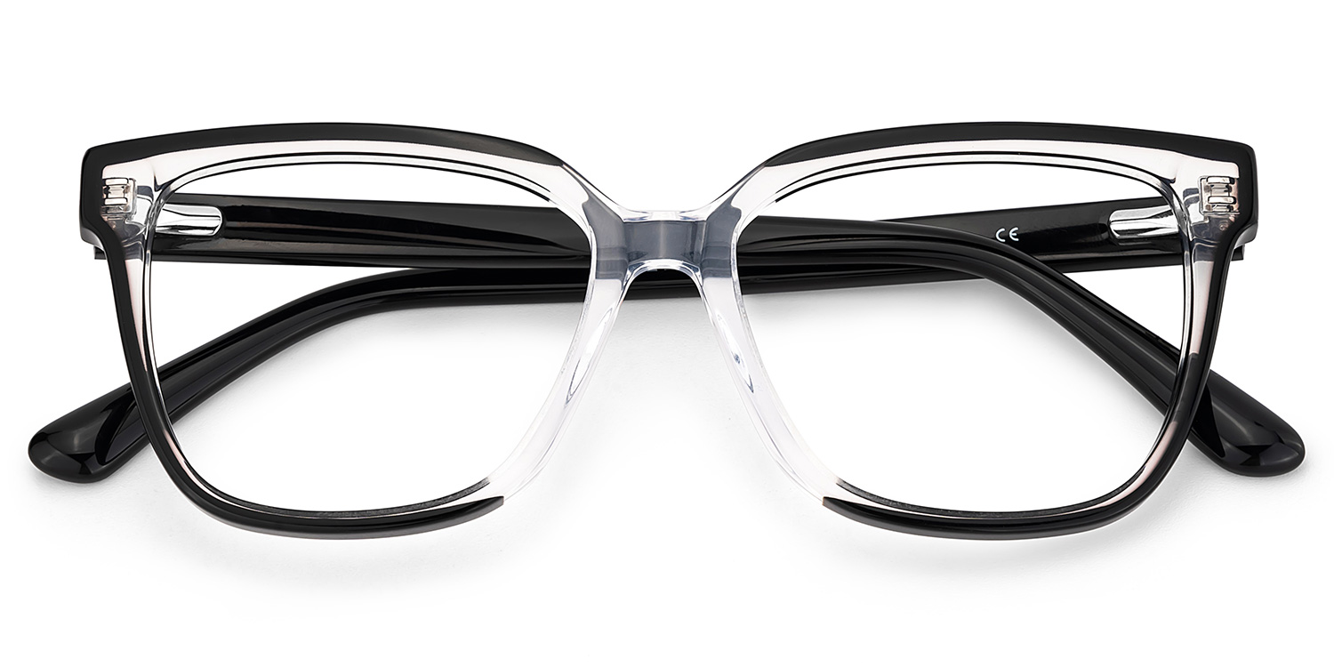 Benguie Black Crystal Square Shape Eyeglasses | ZEELOOL UK2